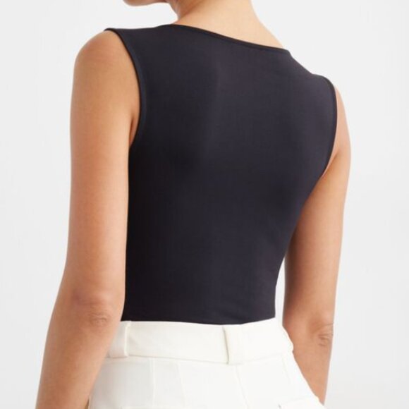 Dynamite, Sculpt Square Neck Bodysuit, Black, size small - Picture 2 of 8